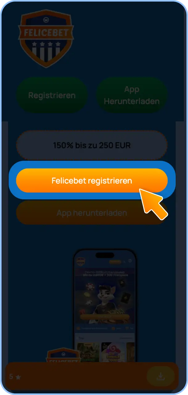 Öffne die offizielle Felicebet Website auf Deinem Android-Smartphone.