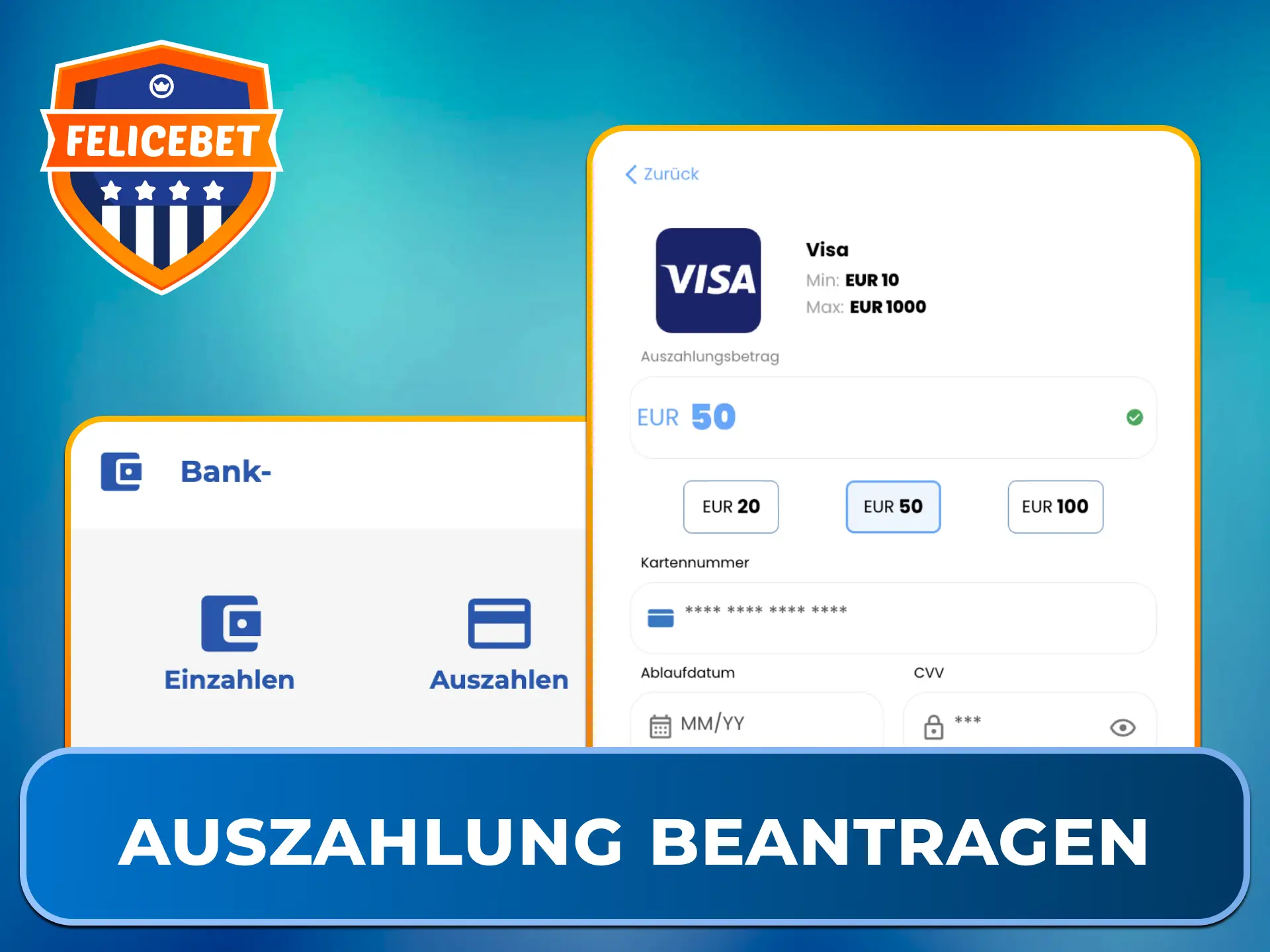 So beantragen Sie mühelos eine Auszahlung Deiner Gewinne in der Felicebet App.