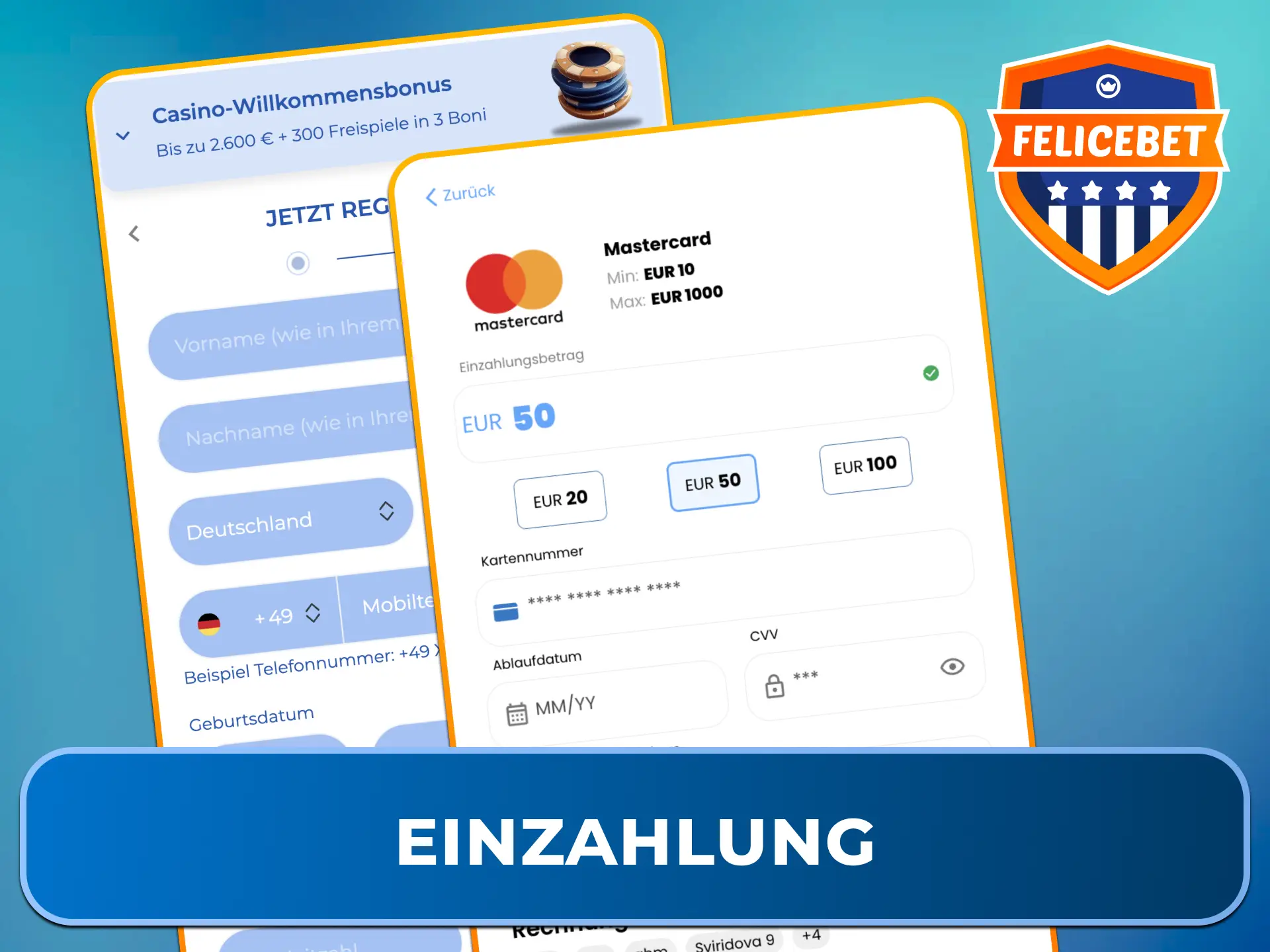 Erfahre, wie einfach und schnell eine mobile Einzahlung bei Felicebet funktioniert.