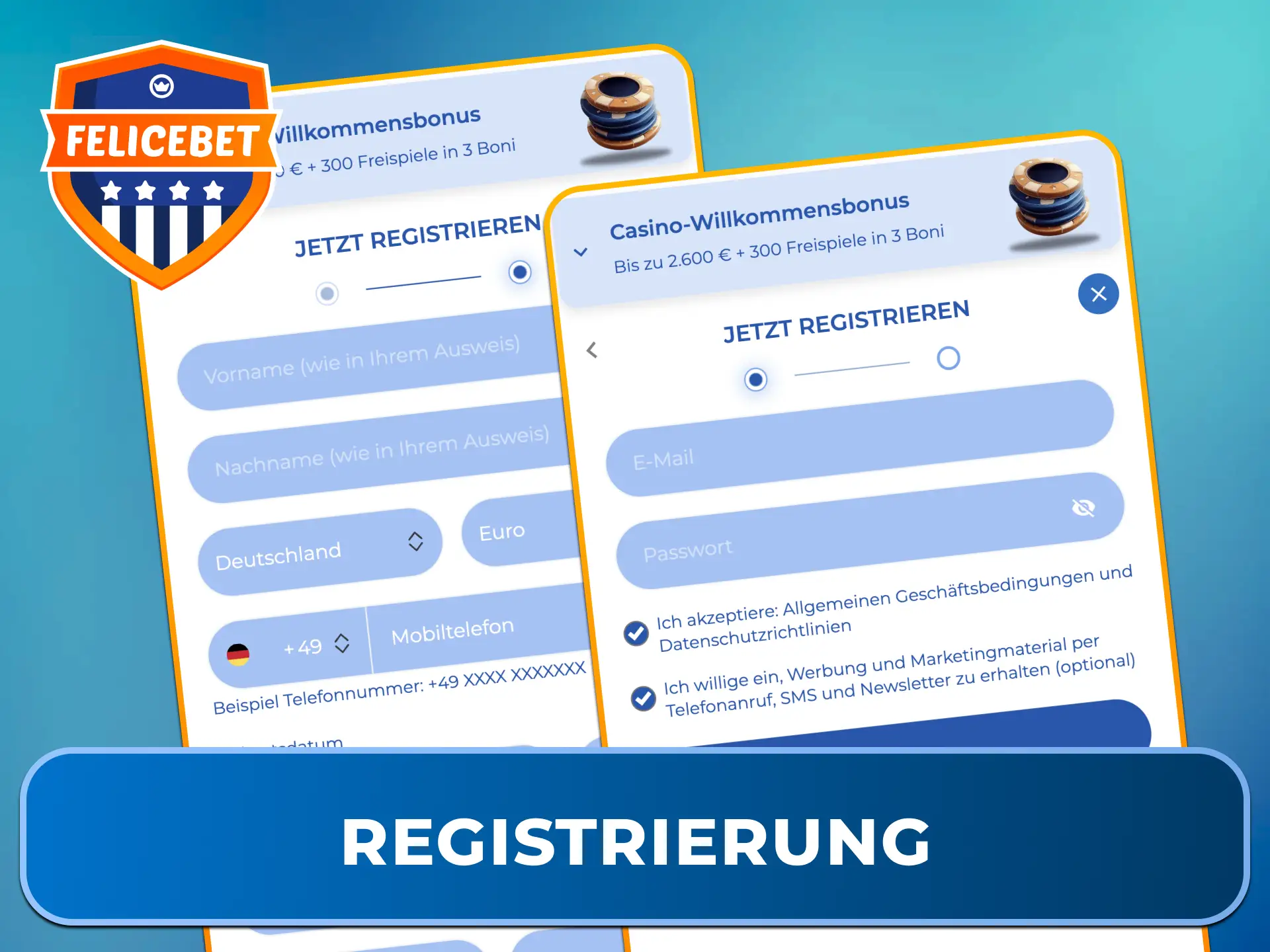 Schließe Deine Registrierung bequem über das Smartphone in der Felicebet App ab.