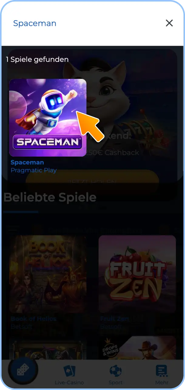 Wähle Dein bevorzugtes Crash Game in der Lobby bei Felicebet aus.