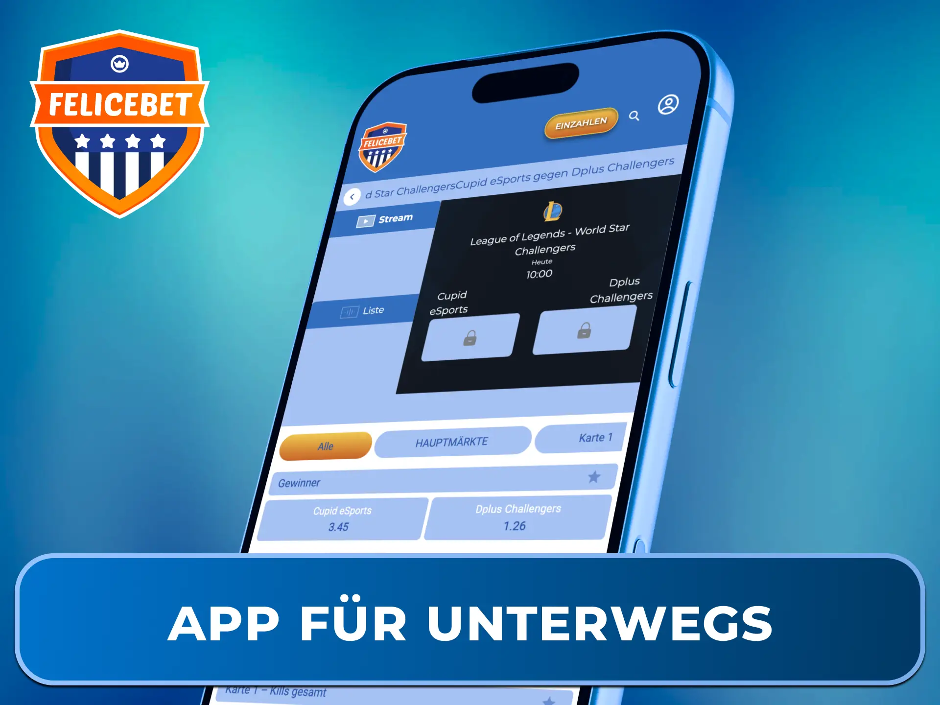Nutze die mobile Felicebet Esports App für flexible Wetten unterwegs in Deutschland.