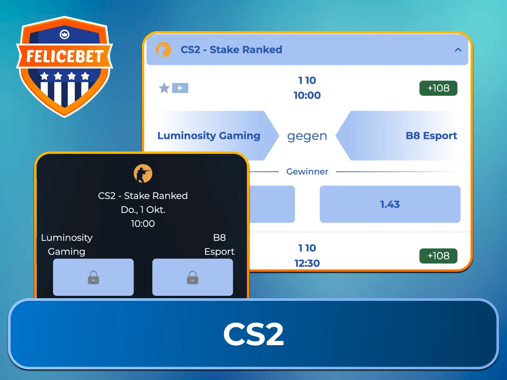 Platziere präzise Tipps auf spannende Matches im Spiel CS2 bei Felicebet Esports.