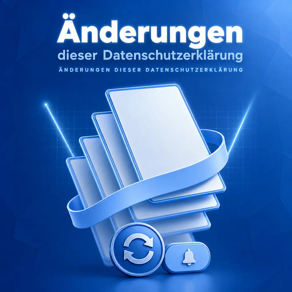 Symbolbild zu Änderungen der Datenschutzerklärung mit Hinweis auf Aktualisierung und Benachrichtigung, Stand Januar 2026