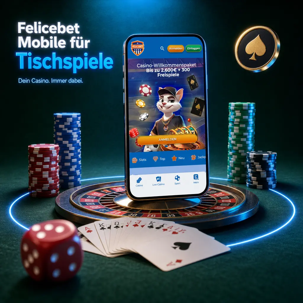 Felicebet Mobile: Tischspiele wie Roulette und Blackjack im Browser auf iOS und Android ohne App-Installation spielen