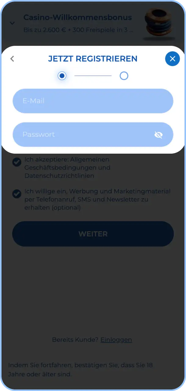 Trage Deine persönlichen Daten wie Name, Adresse und Geburtsdatum korrekt ein.