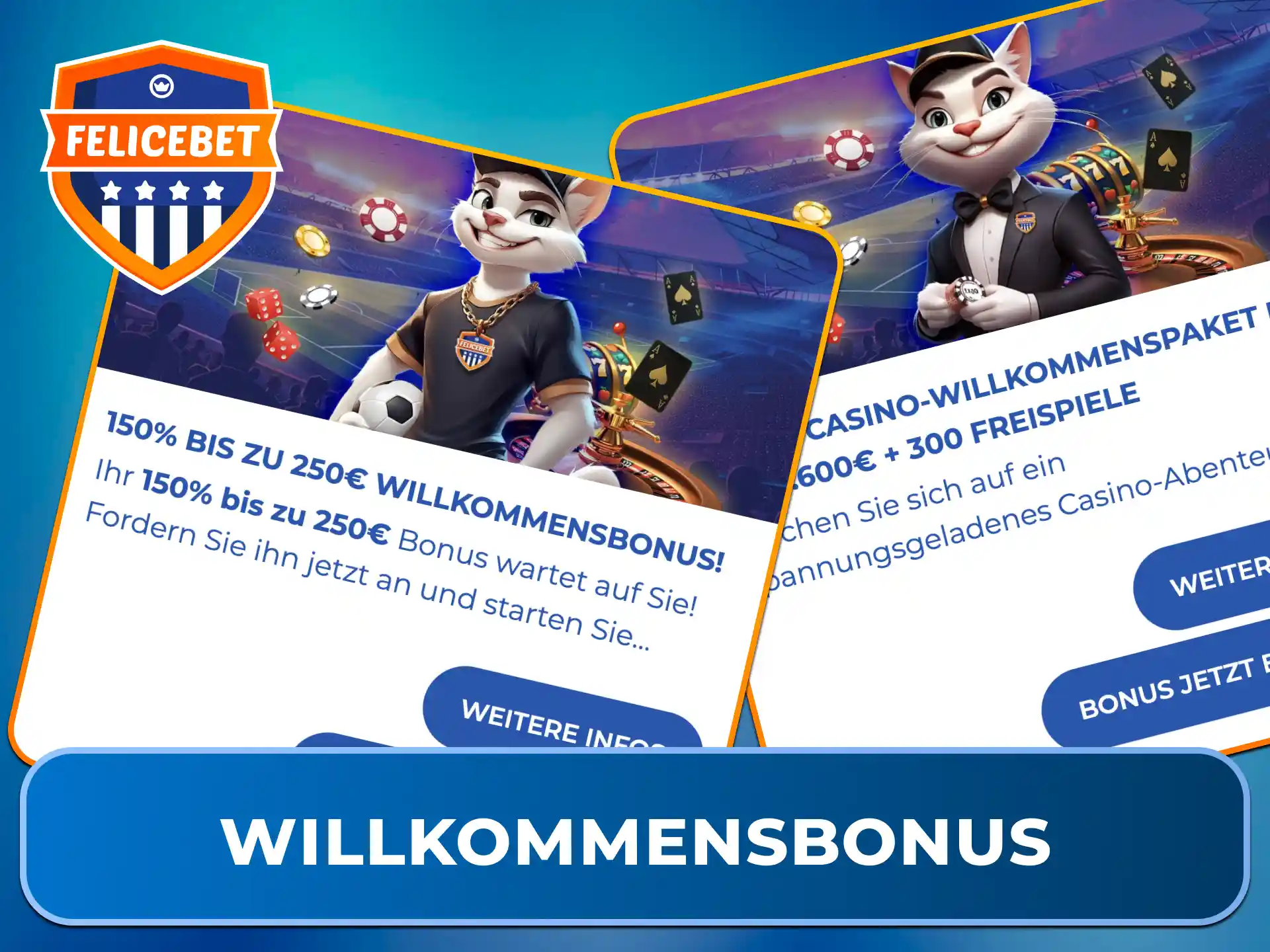 Sichere Dir den Sport-Willkommensbonus von 150% bis 250 EUR oder den Casino-Willkommensbonus von 200% bis 800 EUR plus 100 Freispiele.