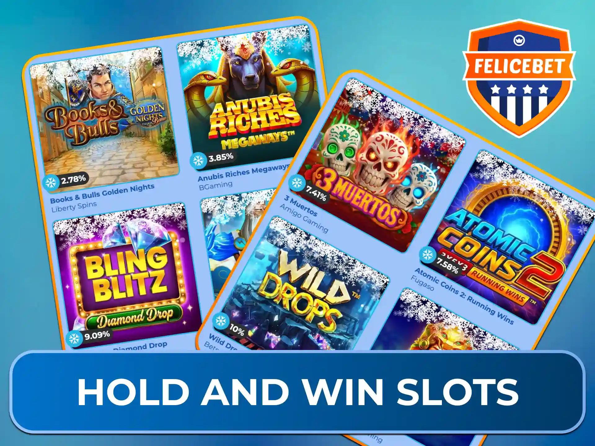 Sichere Dir feste Jackpots und Re-Spins bei den aufregenden Hold and Win Slots bei Felicebet.