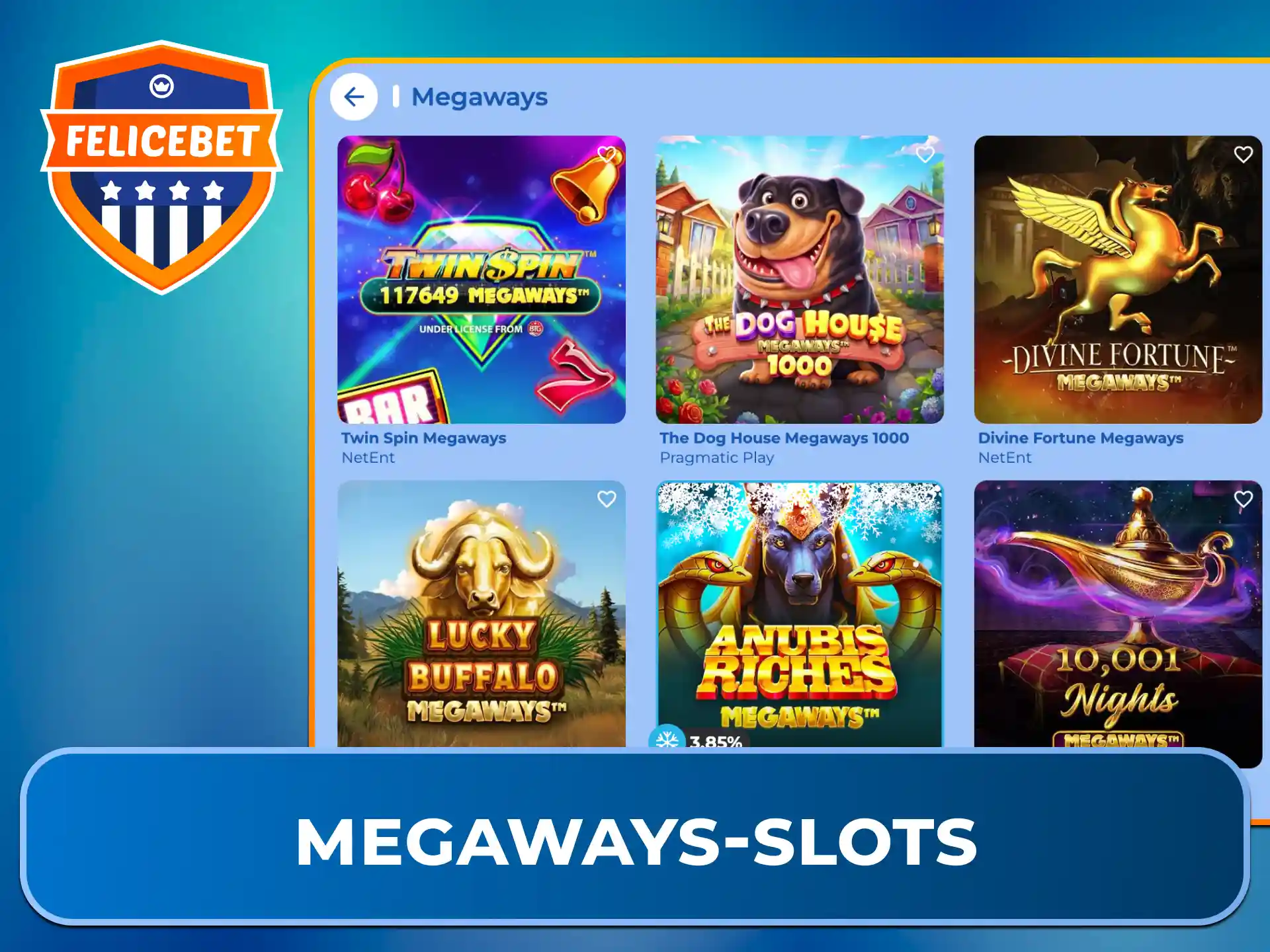 Erlebe tausende Gewinnwege und dynamische Walzen mit den beliebten Megaways-Slots im Felicebet Casino.