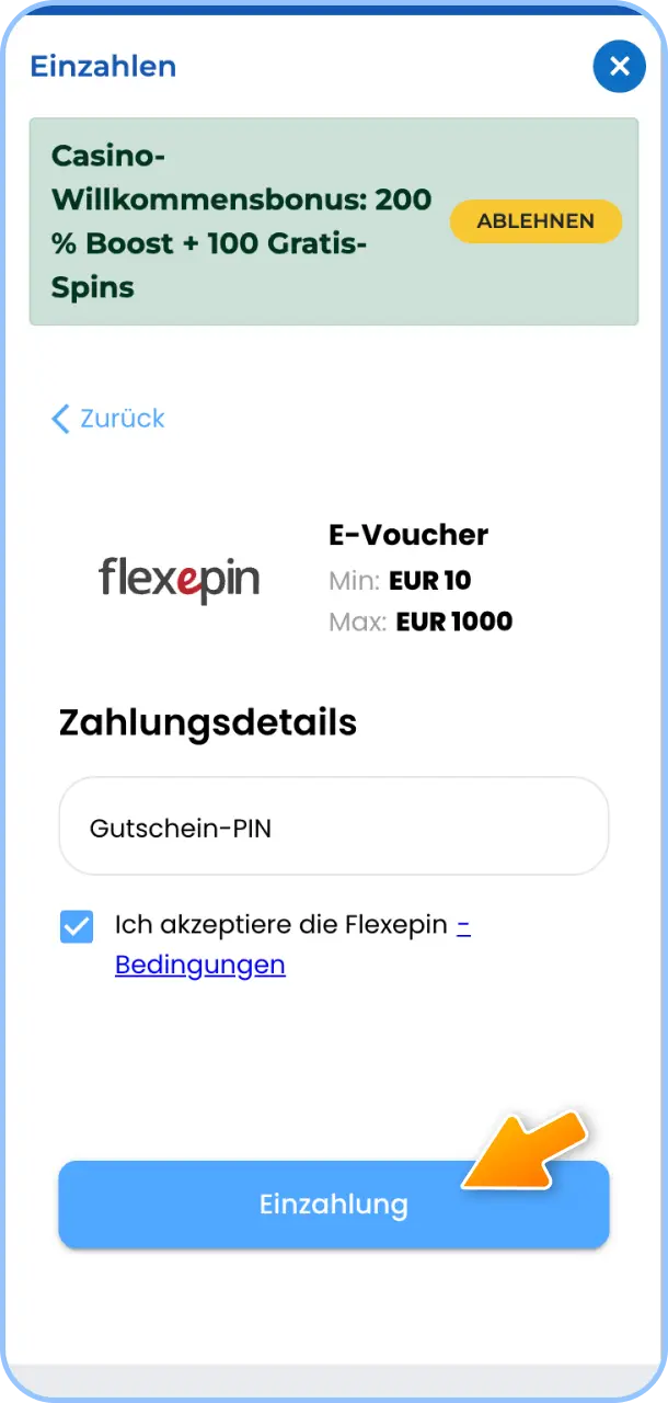 Zahle Guthaben auf Dein Konto ein, um für Deine Tennis-Tipps bereit zu sein.