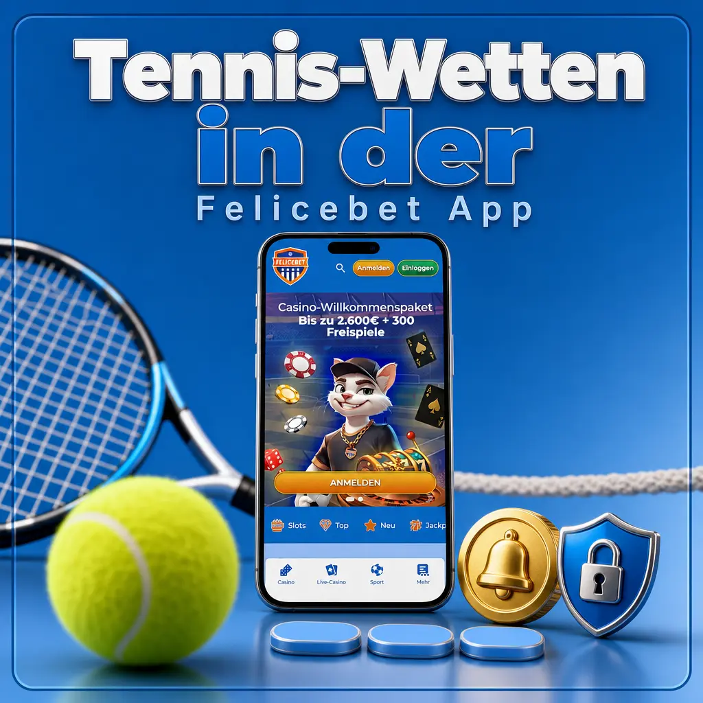 Tennis-Wetten in der Felicebet App mit Turnierübersicht für Vorspiel- und Live-Wetten am Smartphone