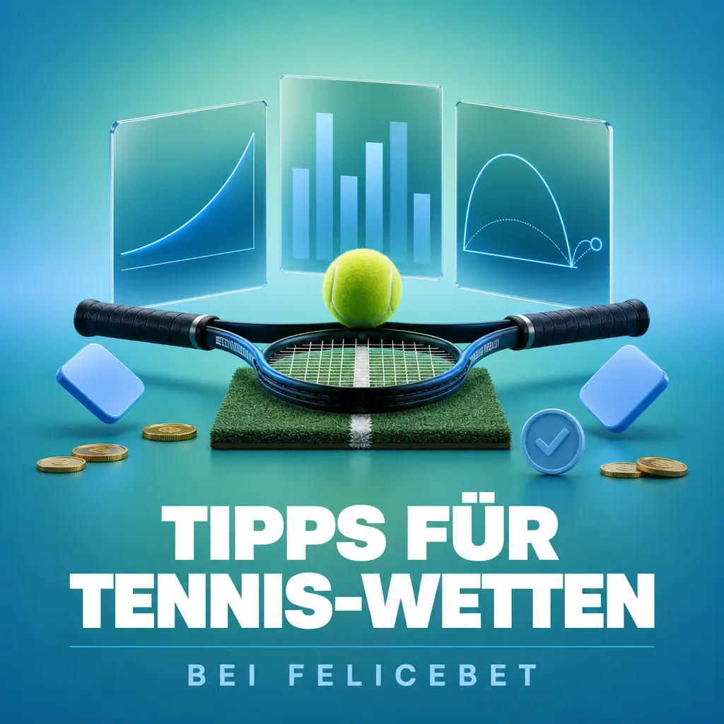Tennis-Wetttipps bei Felicebet: Spielerform, Kopf-an-Kopf-Bilanz, Belagstatistiken und Budgetplanung für erfolgreiche Wetten.