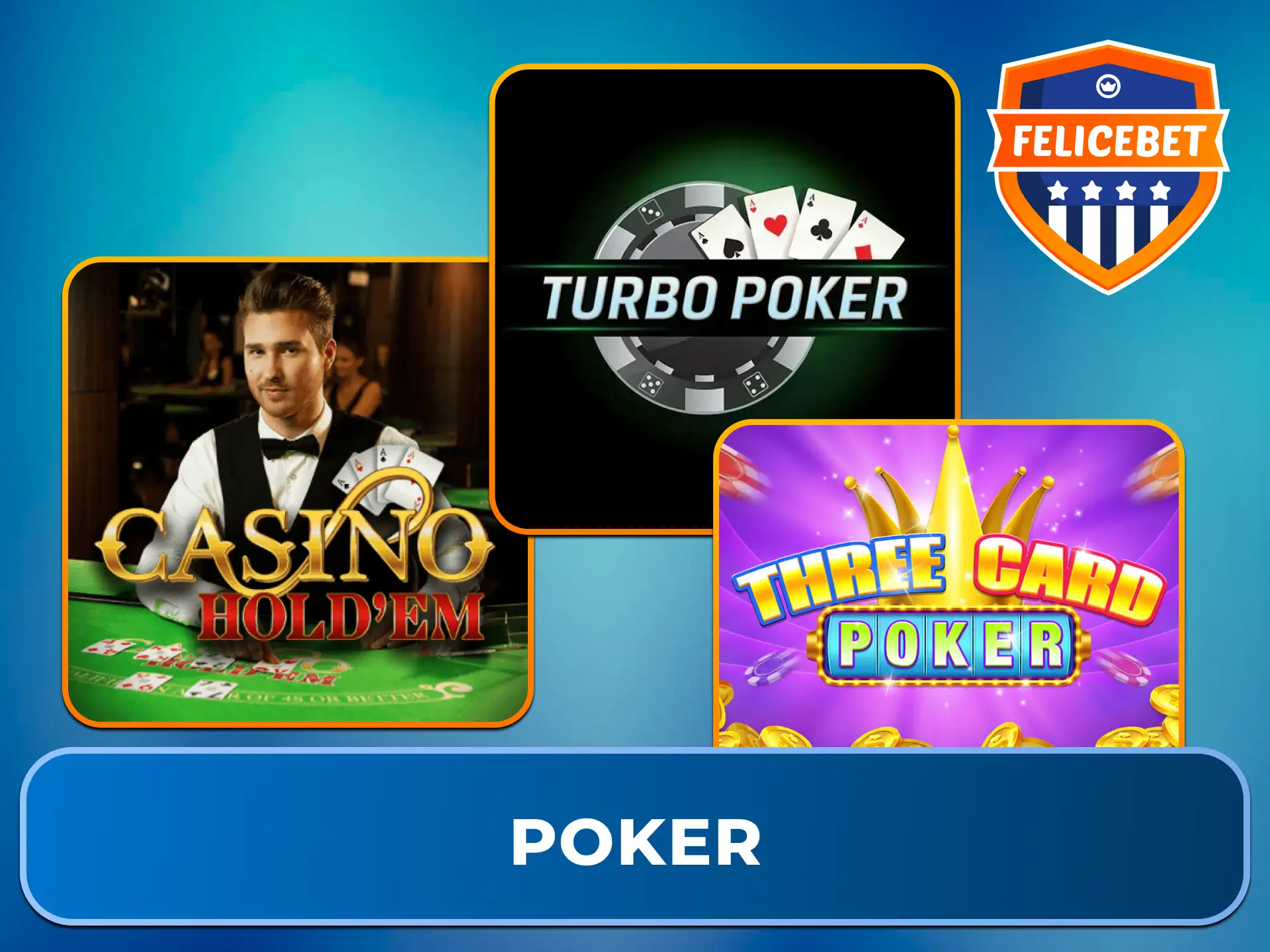 Stelle Dein Pokerkönnen unter Beweis und sichere Dir die besten Hände bei den verschiedenen Poker-Varianten bei Felicebet.