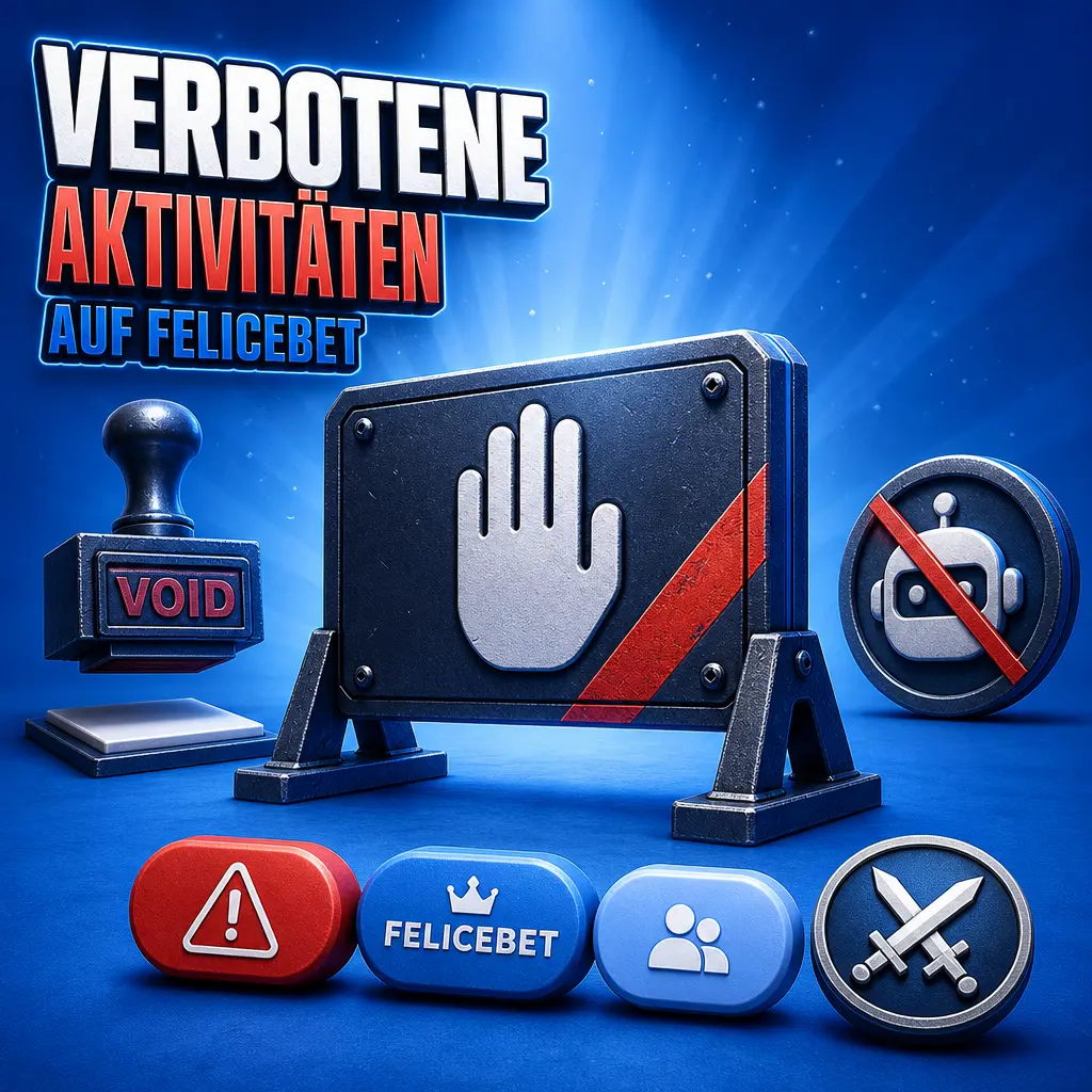 Verbotene Aktivitäten auf Felicebet: Bots, Betrug, Spielmanipulation, Bonusmissbrauch und Geldwäsche führen zur Kontosperrung