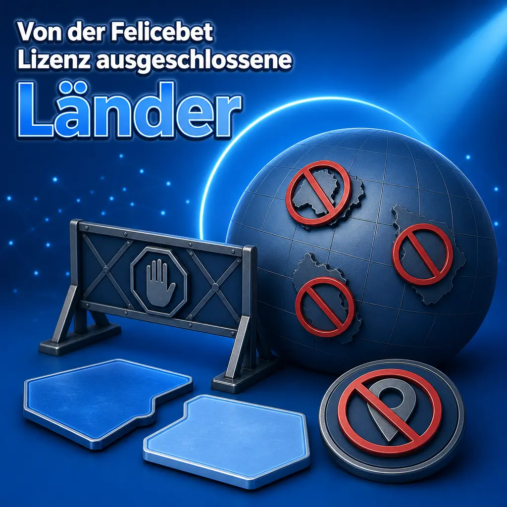 Von der Felicebet-Lizenz ausgeschlossene Länder: USA, UK, Frankreich, Spanien, Niederlande, Italien, Australien und Curaçao