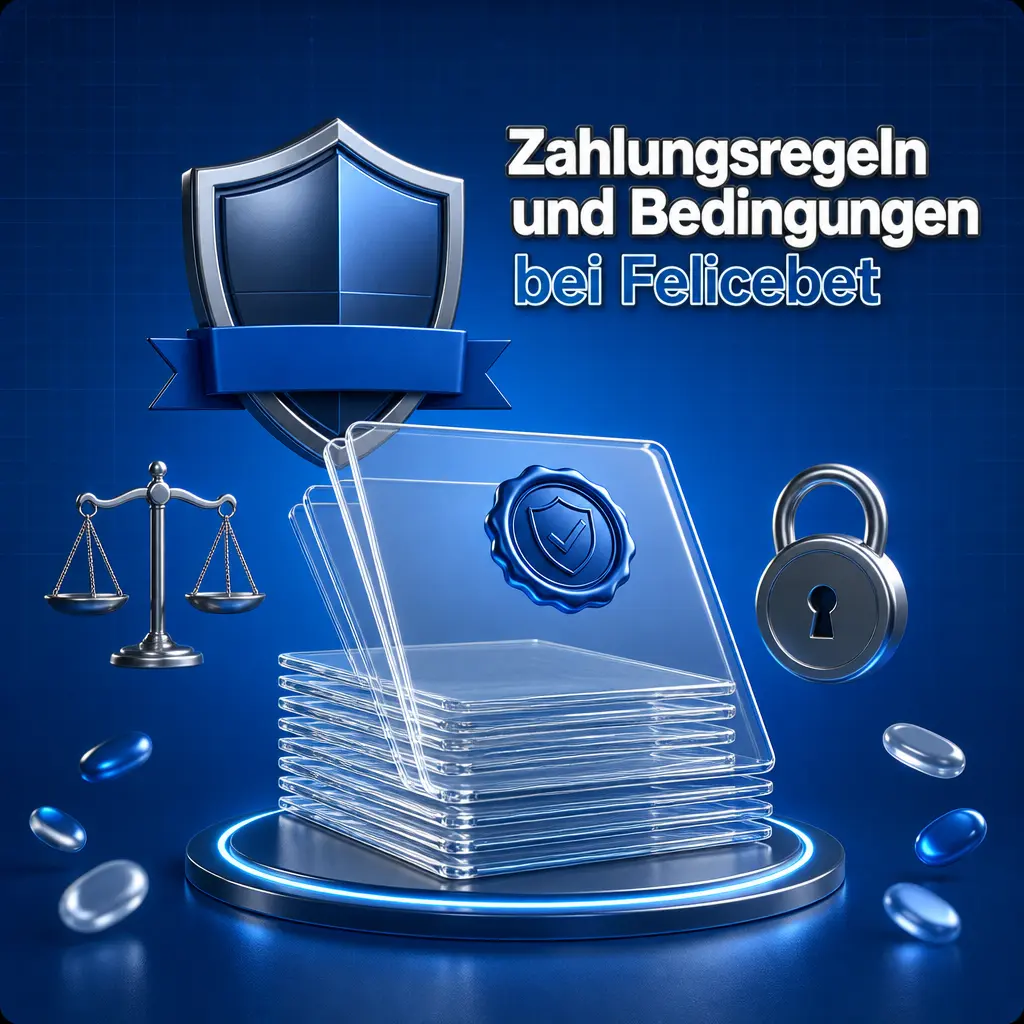 Felicebet Zahlungsregeln: passende Methode für Ein- und Auszahlung, Beträge laut Tabelle sowie Identitätsprüfung zum Betrugsschutz.